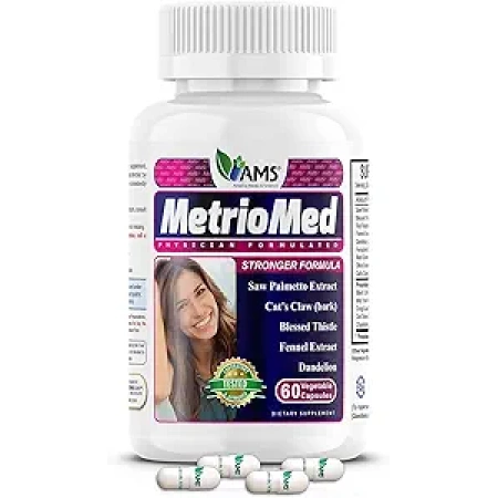 America Medic & Science MetrioMed 60 Capsules | Fertility Supplement for Women | Organic Pills with Black Cohosh, Chasteberry and Red Clover Herbs