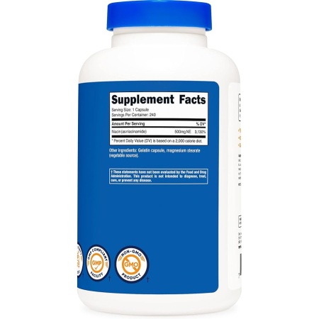 Nutricost Niacinamide (Vitamin B3) 500mg, 240 Capsules - Non-GMO, Gluten Free, Flush Free Vitamin B3
