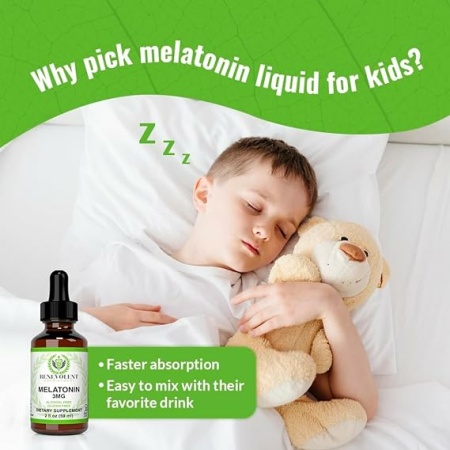 Liquid Melatonin for Kids and Adults 3mg - 2 Month Supply Natural Sleep Aid Drops - Berry Vanilla Flavor & Made in USA - Tincture Helps Fall Asleep Faster & Stay Asleep Longer - Children Friendly