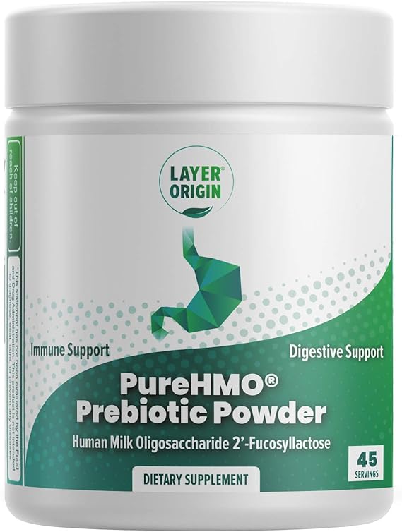 Layer Origin PureHMO Human Milk Oligosaccharide (HMO 2'-FL) Prebiotic Powder - Feed 200 Billion ProbioticsScoop, 45 Servings