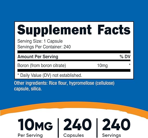 Nutricost, Boron 10 mg, Ingredients