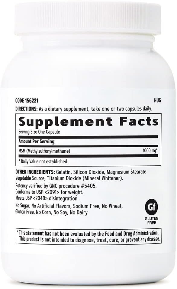 GNC MSM 1000mg, 90 Capsules, Supports Joint Cartilage - Image 2