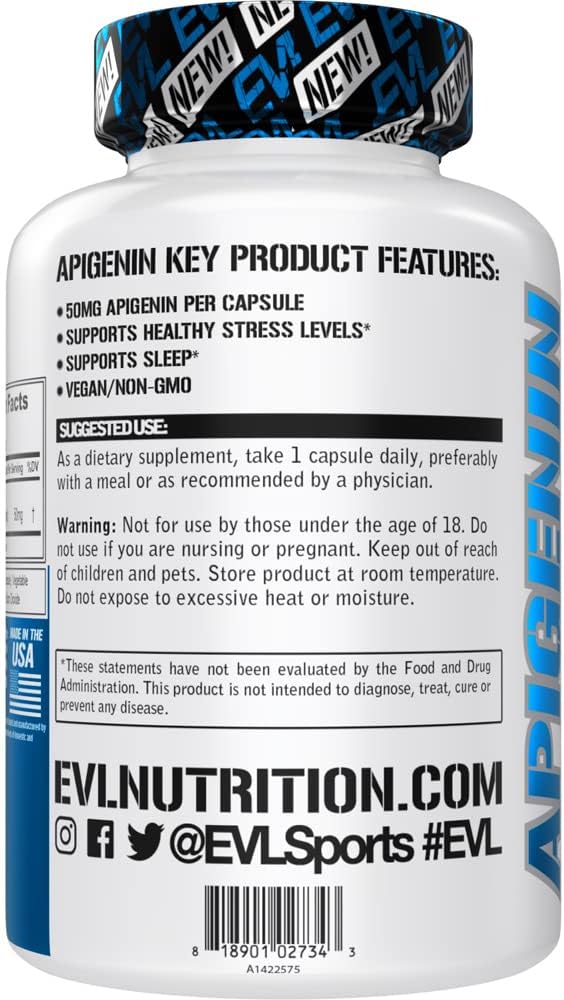 Evlution Pure Apigenin Supplement from Chamomile Extract -