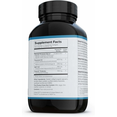Smarter Gut Health Probiotics - Superior Digestive & Immune Support from 100% Soil-Based Probiotic - Includes Premium Prebiotic Preticx to Help Keep Good Bacteria Healthy & Growing (30 Servings)