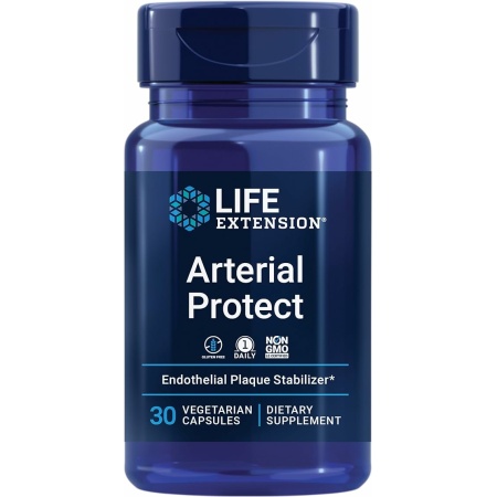 Life Extension Arterial Protect - Blood Pressure Supplement for Heart Health - with gotu kola and Pycnogenol dried French maritime pine bark extracts - Gluten-Free, Non-GMO, Vegetarian - 30 capsules
