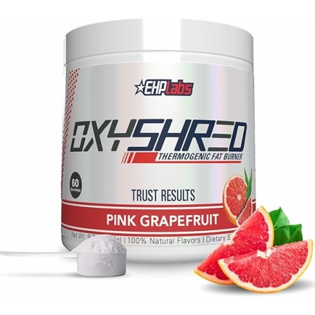 EHPlabs OxyShred Thermogenic Pre Workout Powder & Shredding Supplement - Clinically Proven Preworkout Powder with L Glutamine & Acetyl L Carnitine, Energy Boost Drink - Pink Grapefruit, 60 Servings