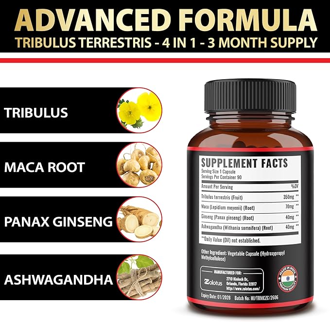 Zolotus Premium Tribulus Terrestris | 90 Capsules - Image 2