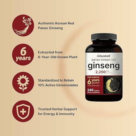 Korean Red Ginseng 2,250mg Per Serving