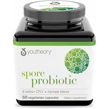 Youtheory Spore Probiotic for Digestive Health | Probiotics for Women and Men, No Refrigeration Required | 60 Capsules