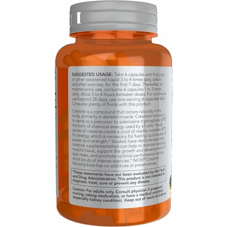 NOW Sports Nutrition, Creatine Monohydrate 750 mg,120 Veg Capsules