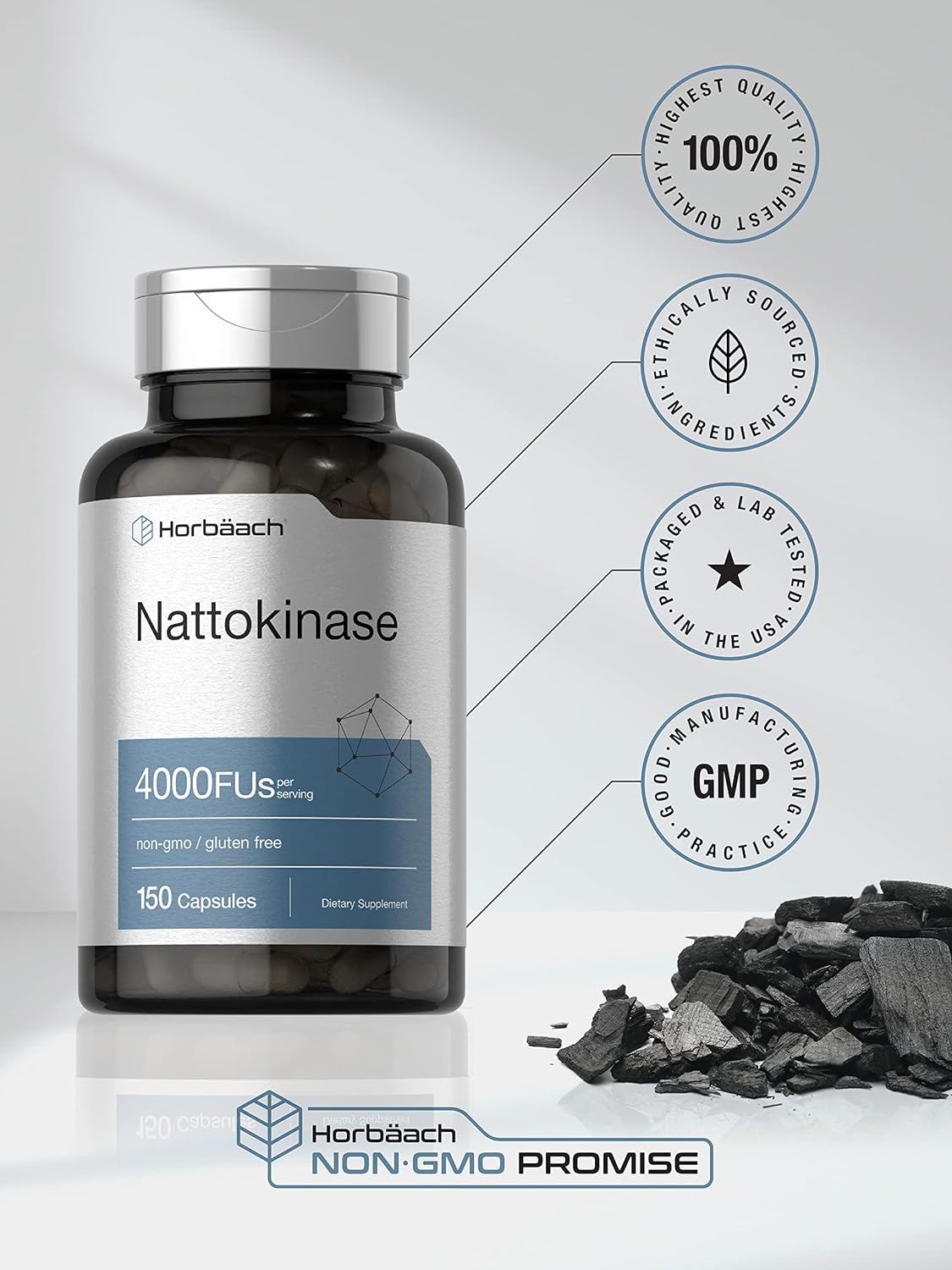 Horbaach | Nattokinase 4000 FU | 150 Capsules - Image 5