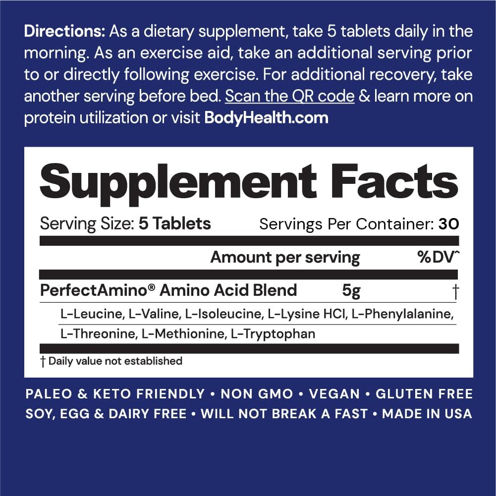 BodyHealth PerfectAmino Essential Amino Acids Supplement, Ingredients