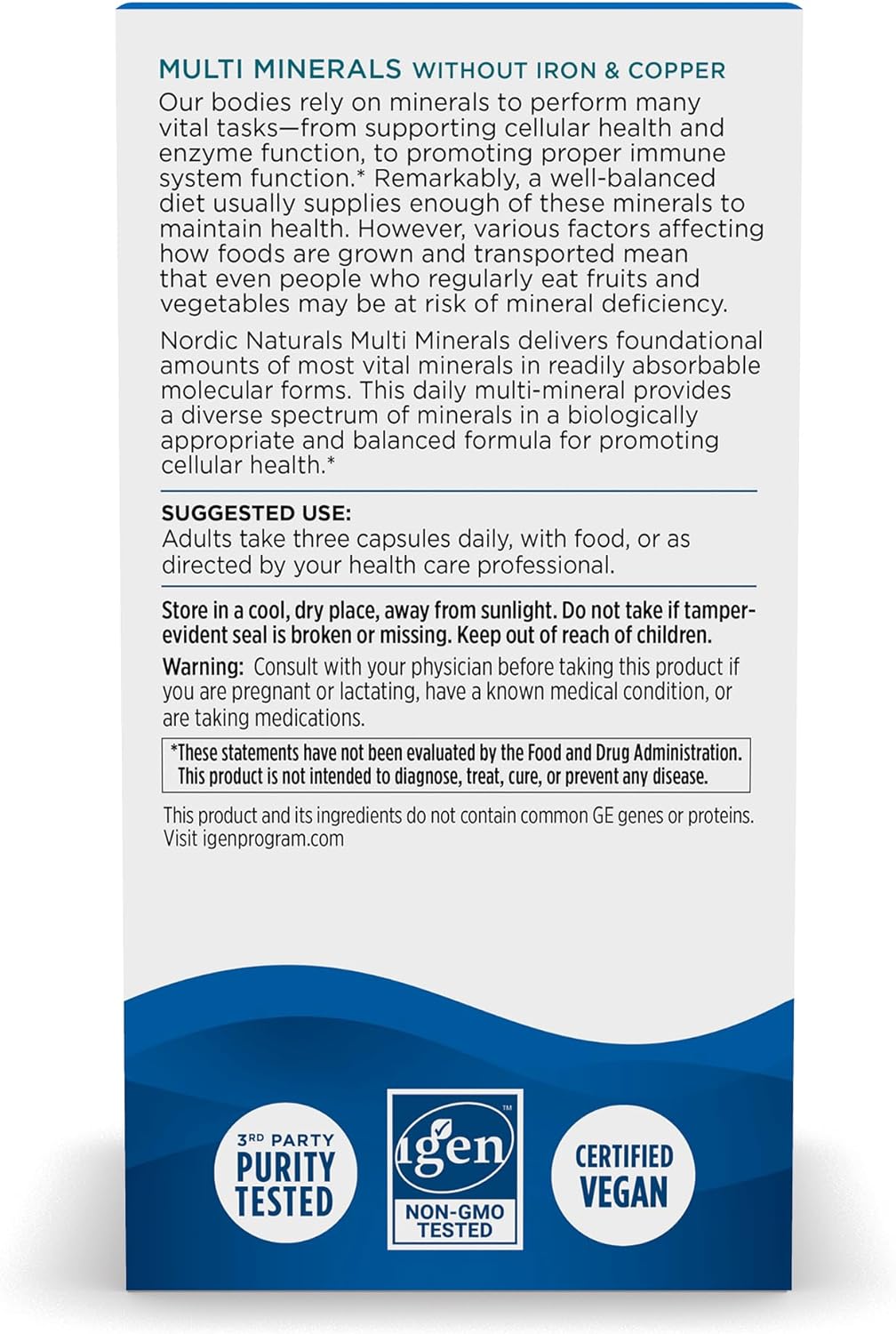 Nordic Naturals Multi Minerals Without Iron & Copper uses