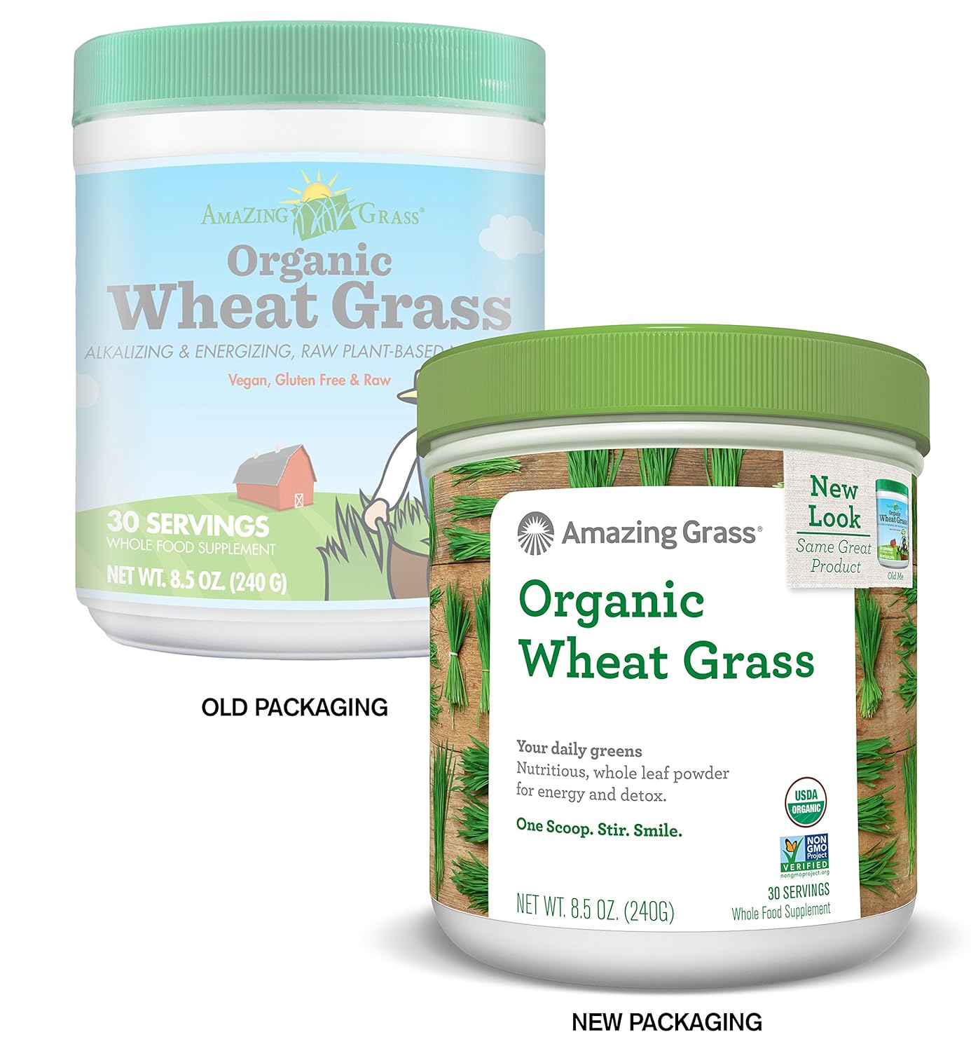 Amazing Grass Wheat Grass Powder: 100% Whole-Leaf Wheat Grass Powder for Energy, Detox & Immunity Support, Chlorophyll Providing Greens, 30 Servings - Image 3