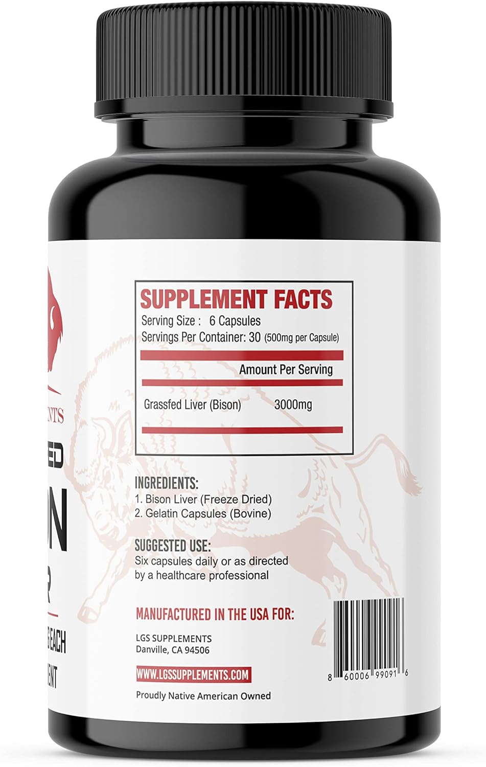 Grass Fed Bison Liver Capsules Supports Energy Production, Detoxification, Digestion, Immunity, Natural Iron Non-GMO, Freeze Dried Liver Health Supplement, 3000mg - Image 2