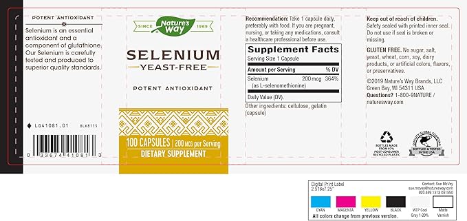 Nature's Way Selenium - 200 mcg per serving, 100 Capsules - Image 3