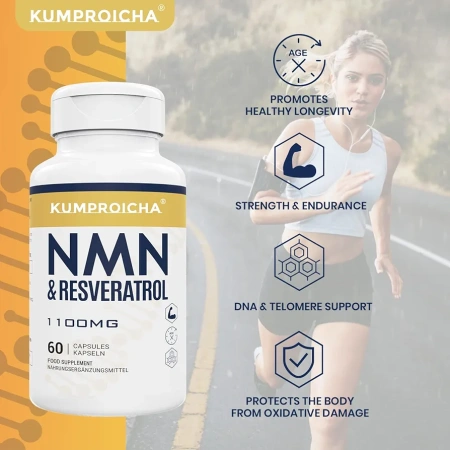 benefits of kumproicha Nmn & Trans-Resveratrol Antioxidant & Anti-Aging Supplement (60 Capsules,1100mg)