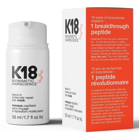 K18 Leave-In Molecular Hair Mask, Repairs Dry or Damaged Hair