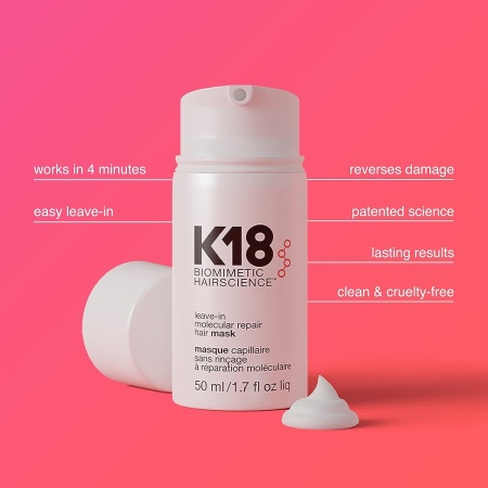 K18 Leave-In Molecular Hair Mask, Repairs Dry or Damaged Hair