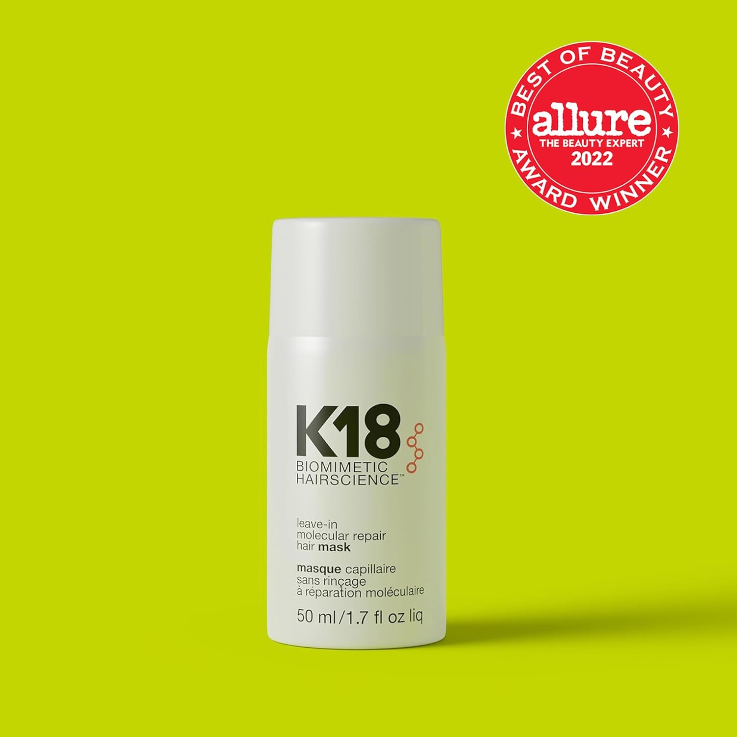 K18 Leave-In Molecular Hair Mask, Repairs Dry or Damaged Hair