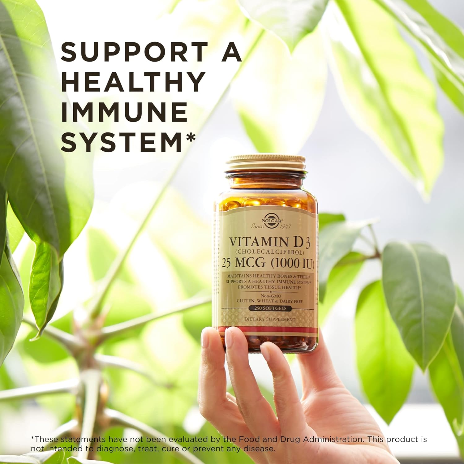 Solgar Vitamin D3 (Cholecalciferol) 25 MCG (1000 IU), 250 Softgels - Image 5