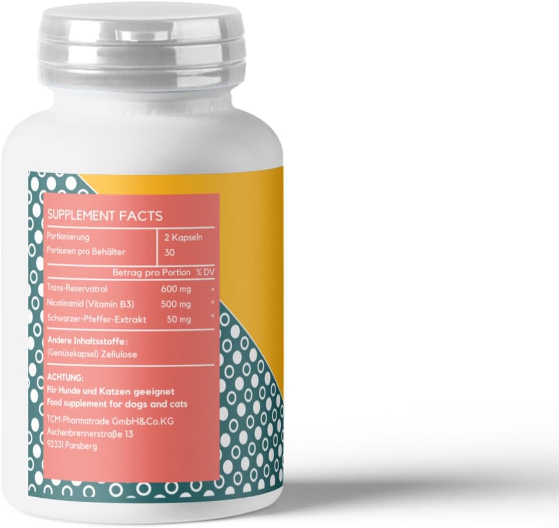 TCM Pharmatrade NMN + Resveratrol 1100 mg, Ingredients