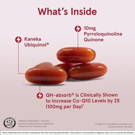 Jarrow Formulas QH-absorb + PQQ, Antioxidant Support for Mitochondrial Biogenesis, Cellular Energy Production and Cardiovascular Health, 30 Softgels