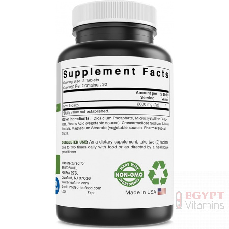 Brieofood Myo Inositol 2000 mg per serving - 60 Tablets