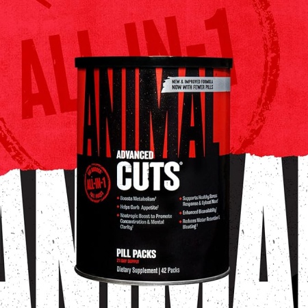 Animal Cuts – All-in-one Complete Fat Burner Supplement with Thermogenic and Metabolism Support - Energy Booster, Raspberry Ketones and Thyroid Complex – 42 Count