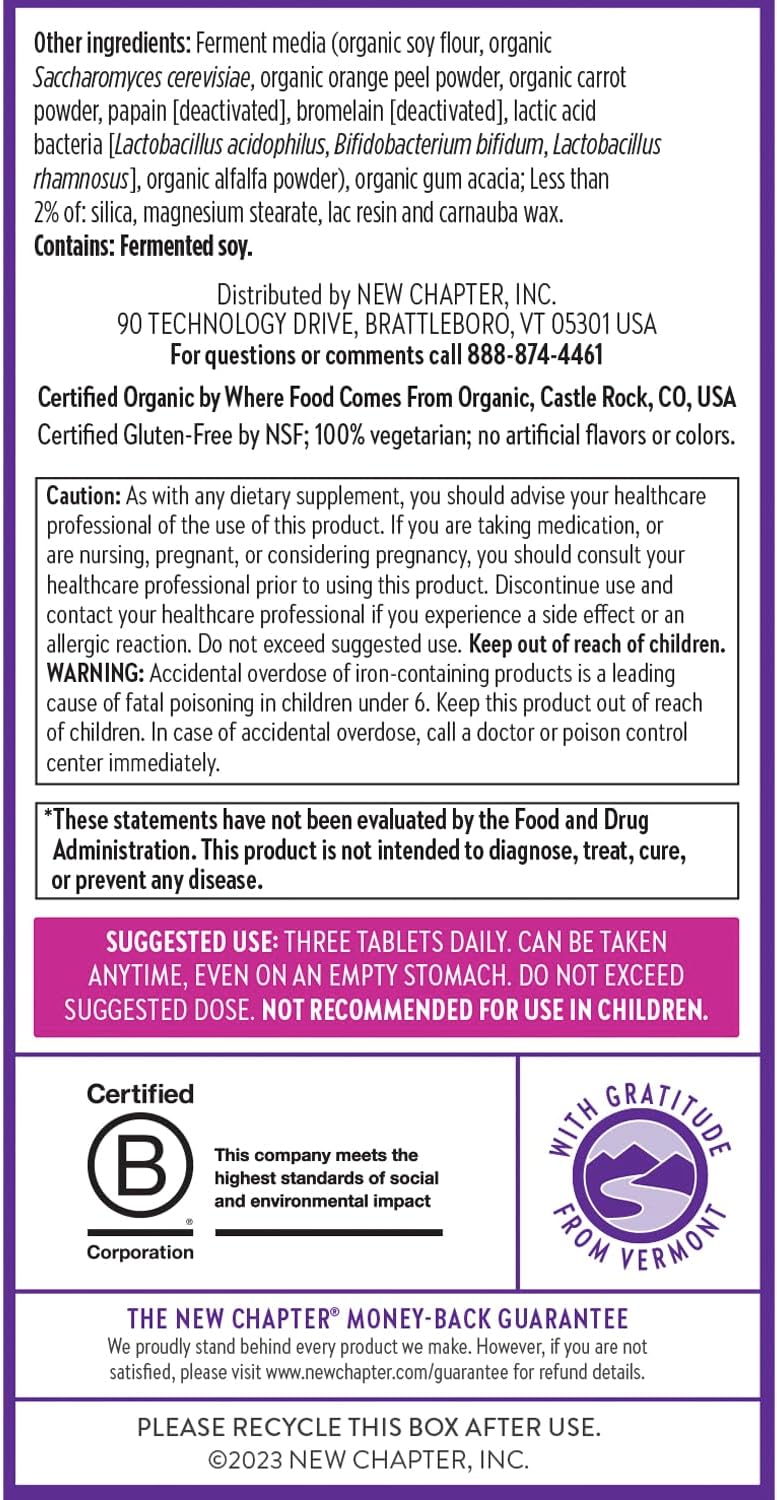 New Chapter Postnatal Vitamins Complete Lactation & Recovery Support