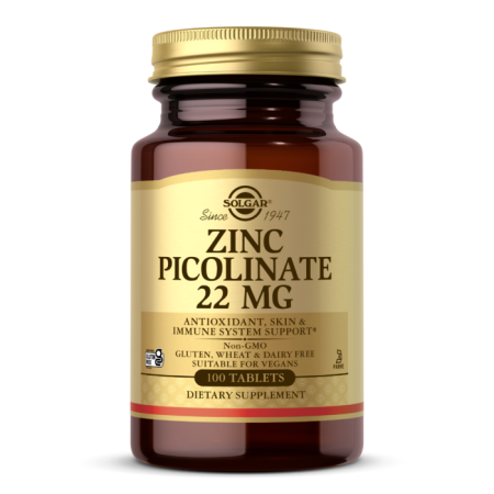 Solgar Zinc Picolinate 22 mg, 100 Tablets