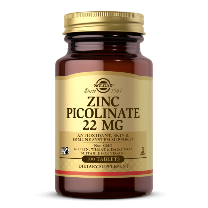 Solgar Zinc Picolinate 22 mg, 100 Tablets