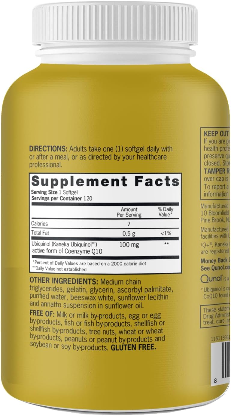 Qunol Ubiquinol CoQ10 100mg Softgels - 120 Count - Image 10