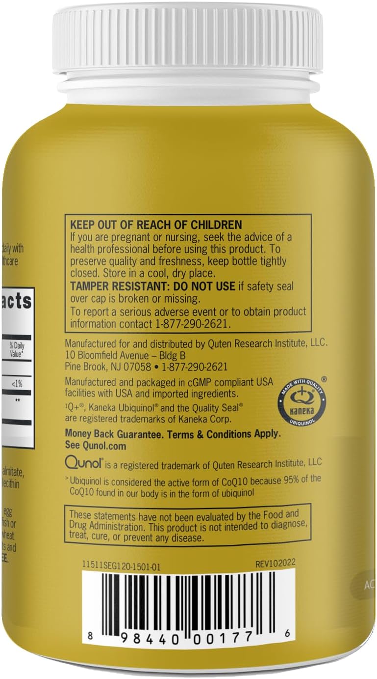 Qunol Ubiquinol CoQ10 100mg Softgels - 120 Count - Image 9