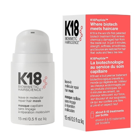 K18 Leave-In Molecular Hair Mask, Repairs Dry or Damaged Hair
