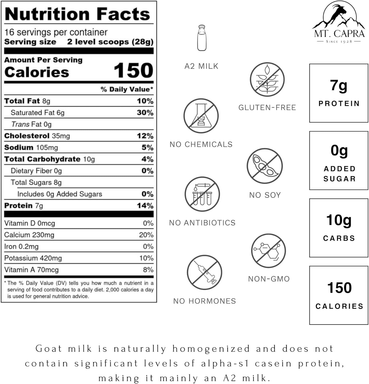 Whole Goat Milk by Mt. Capra, 453 gm / 1 pound - Image 2
