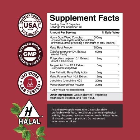 Natures Craft Horny Goat Weed Extract, Ingredients