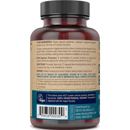 DEVA Vegan Digestive Enzymes – Plant-Based Support for Optimal Digestion