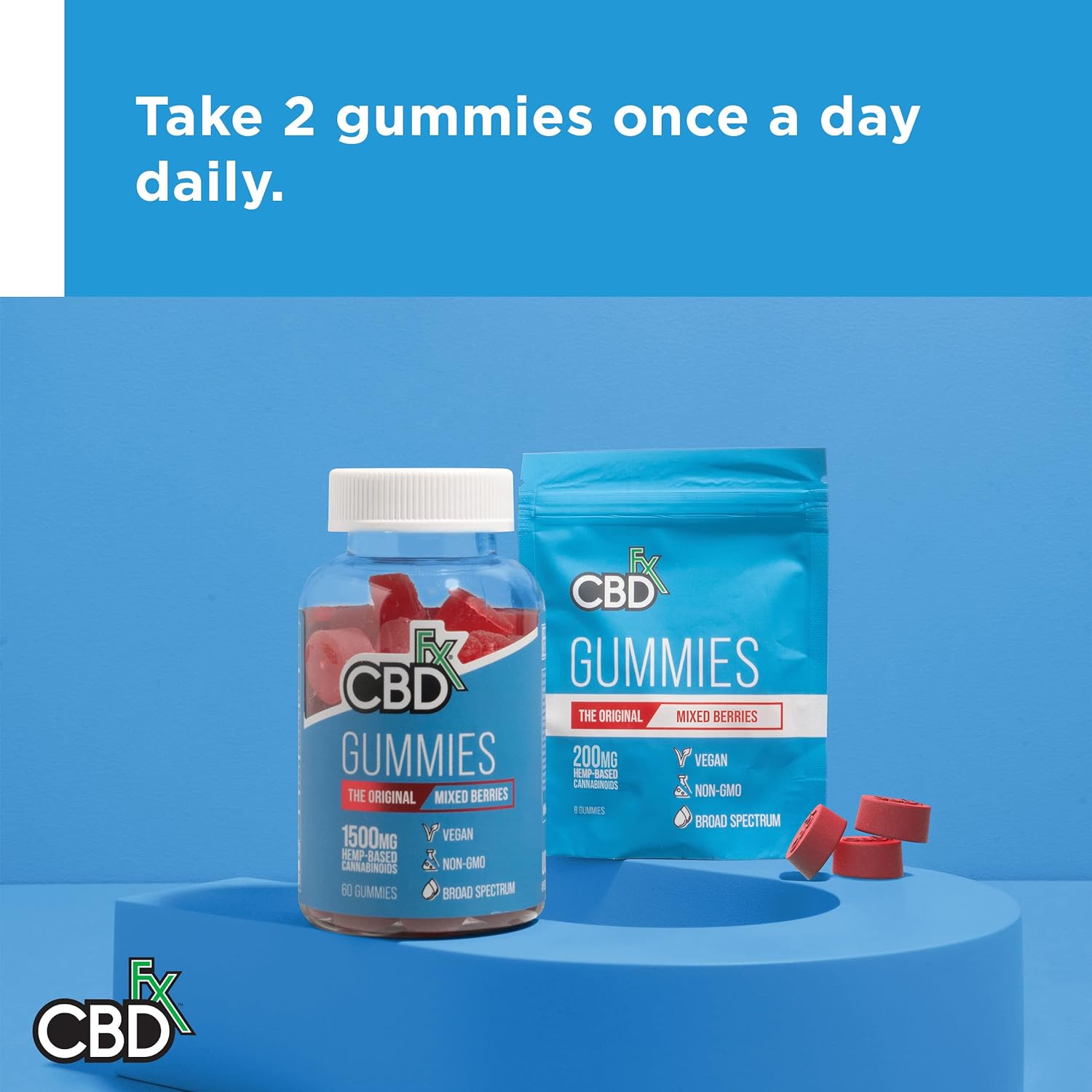 CBDfx 1500mg Mixed Berry Flavour, Dose