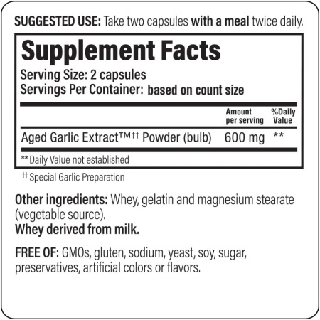 Kyolic Aged Garlic Extract, Ingredients