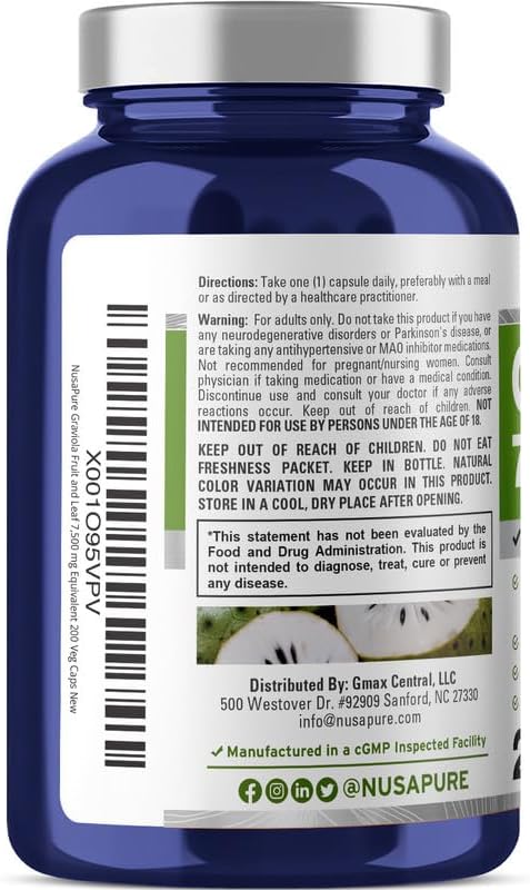 NusaPure Graviola 7,500 mg, 200 Capsules - Image 6