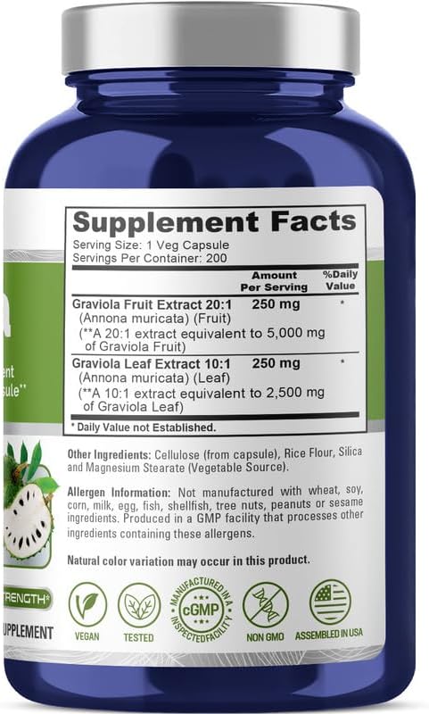NusaPure Graviola 7,500 mg, 200 Capsules - Image 4