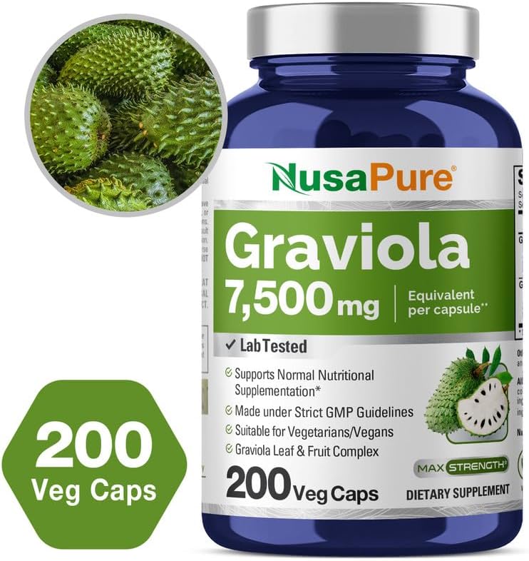 NusaPure Graviola 7,500 mg, 200 Capsules - Image 2