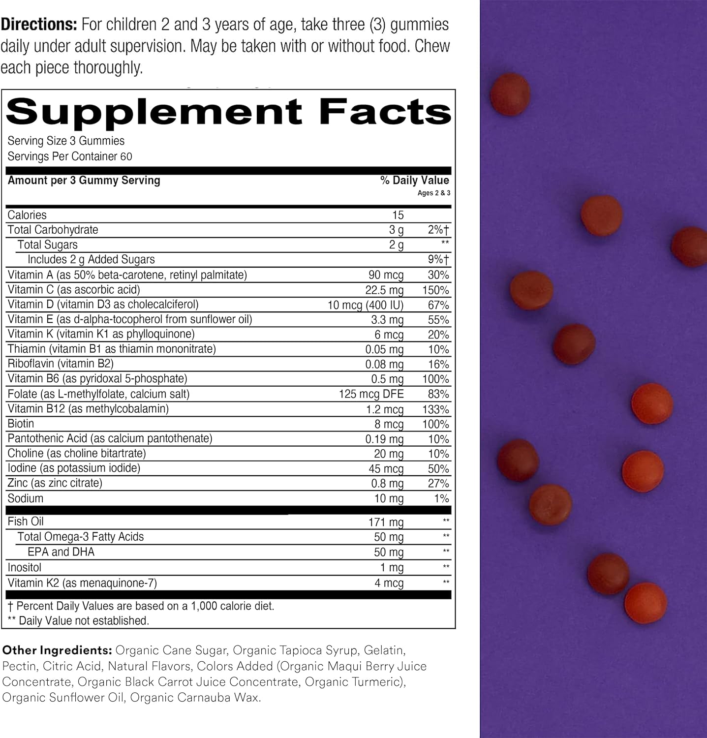 SmartyPants, Toddler Multivitamin, Ingredients