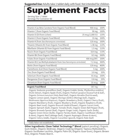 Garden of Life Organics Men's Multivitamin, Ingredients