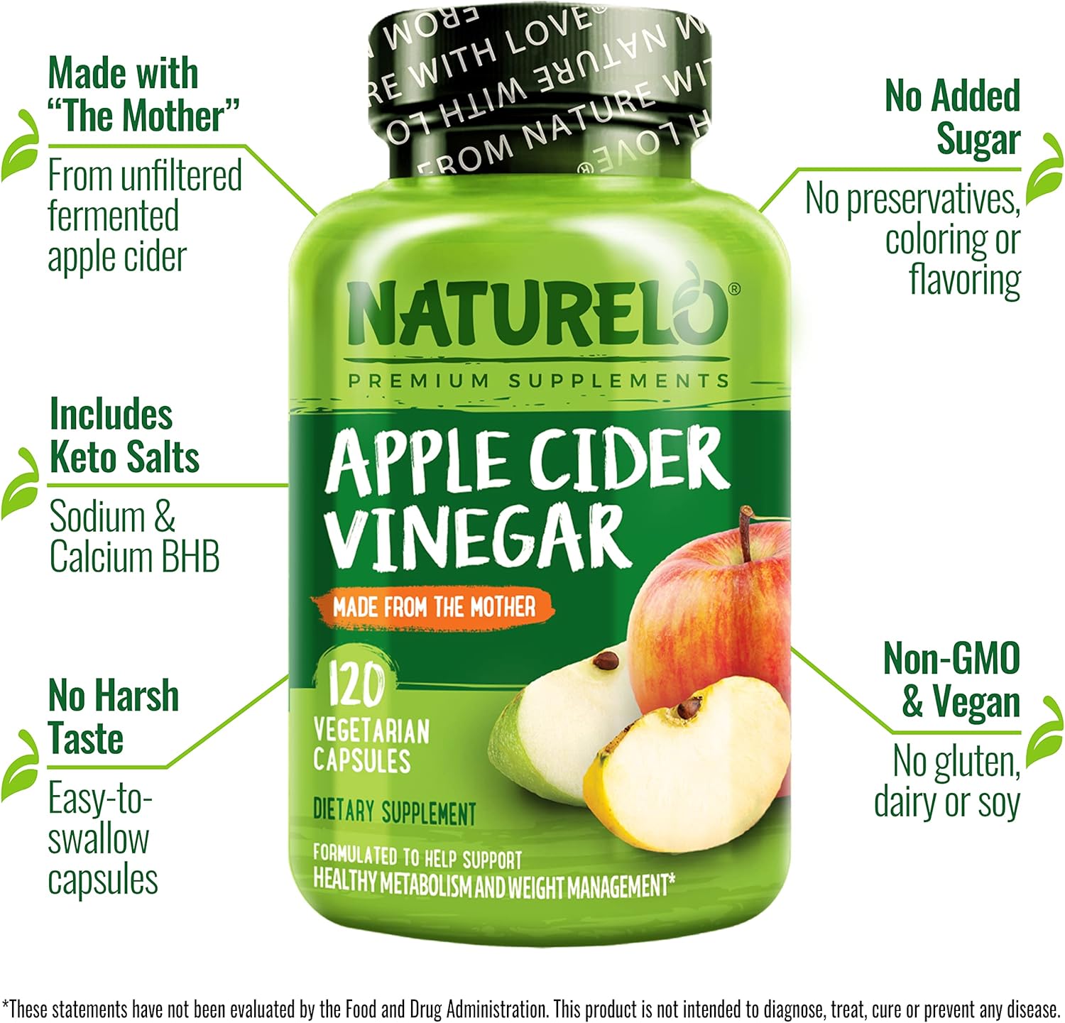 NATURELO, Apple Cider Vinegar, Features