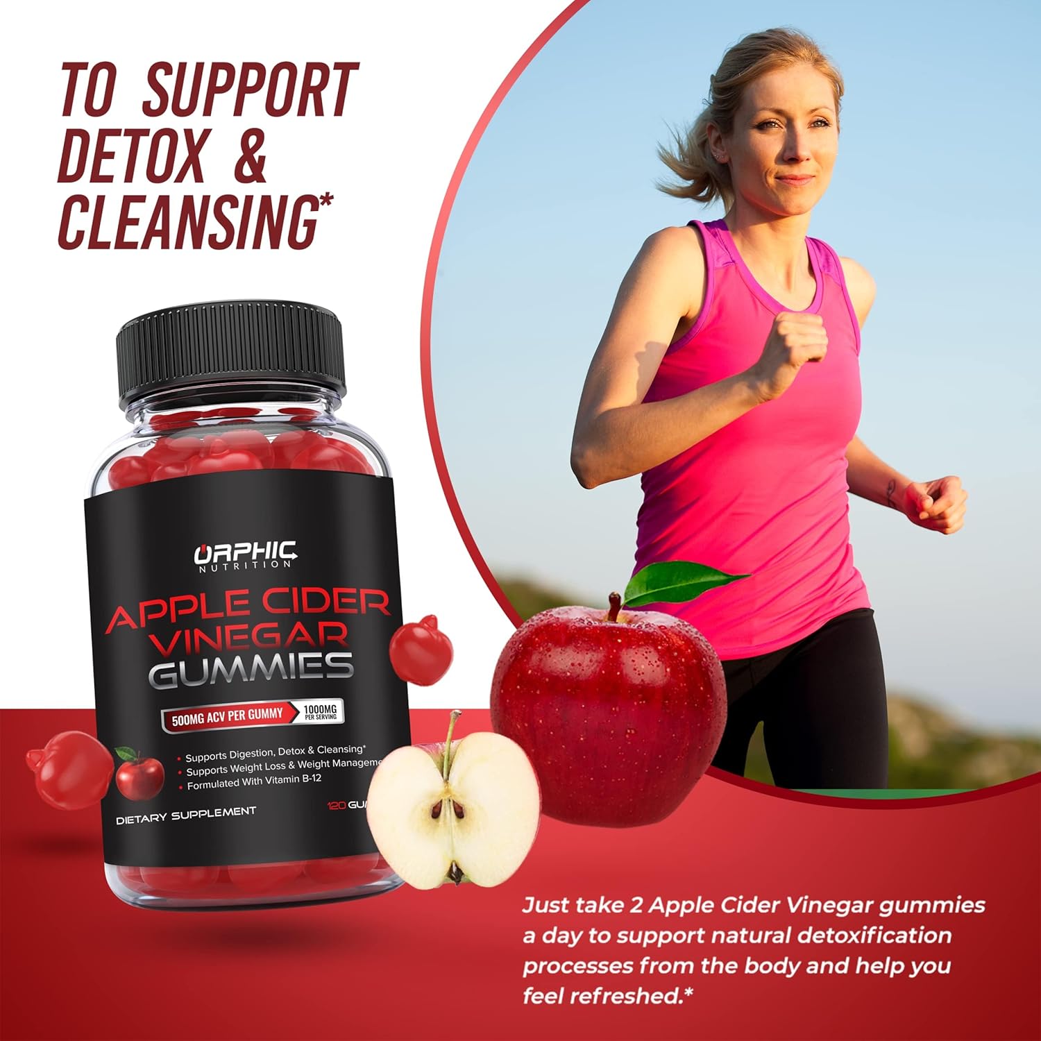 ORPHIC NUTRITION, Apple Cider Vinegar 1000mg, Dose