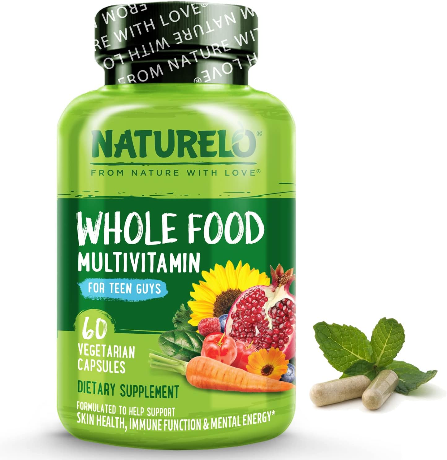 NATURELO, Whole Food Multivitamin for Teenage Boys, 60 Capsules
