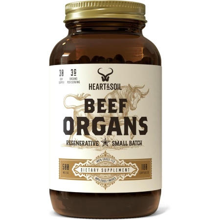 HEART & SOIL Beef Organs, 180 Capsules