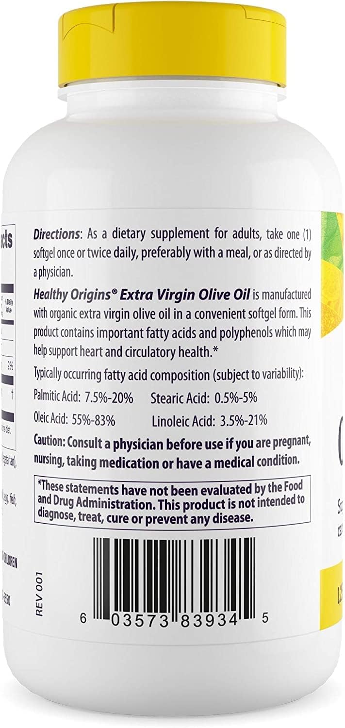 Healthy Origins, Olive Oil 1250 mg, 120 Softgels